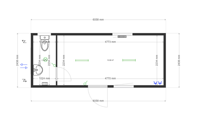 Module sanitaire 20' + WC